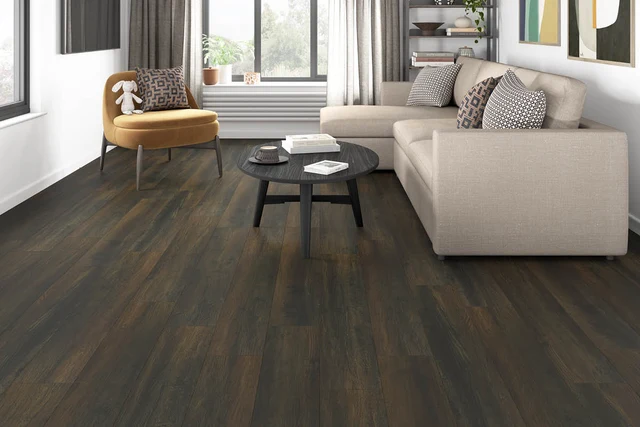 Series Woods 8mm Acoustic Laminate Roast Coffee Oak Built-in Underlay — merchant product photo